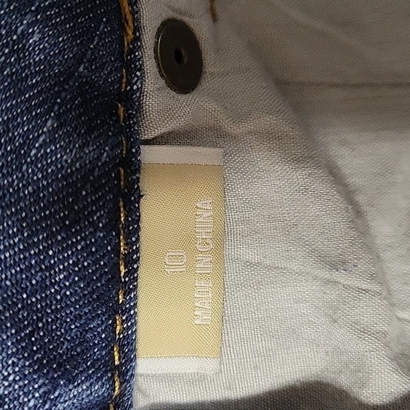 Michael Kors Bootcut Med Wash Faded Jeans With Metal Embellished Pockets Sz 10 - Picture 12 of 14